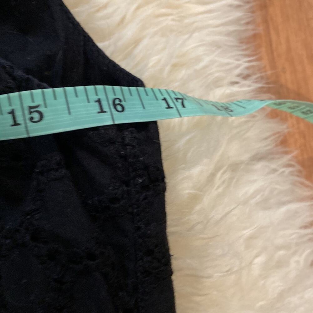 Motherhood Maternity Black Eyelet Sleeveless Midi Dress Sz S Cotton Tiered Hem - Picture 8 of 12